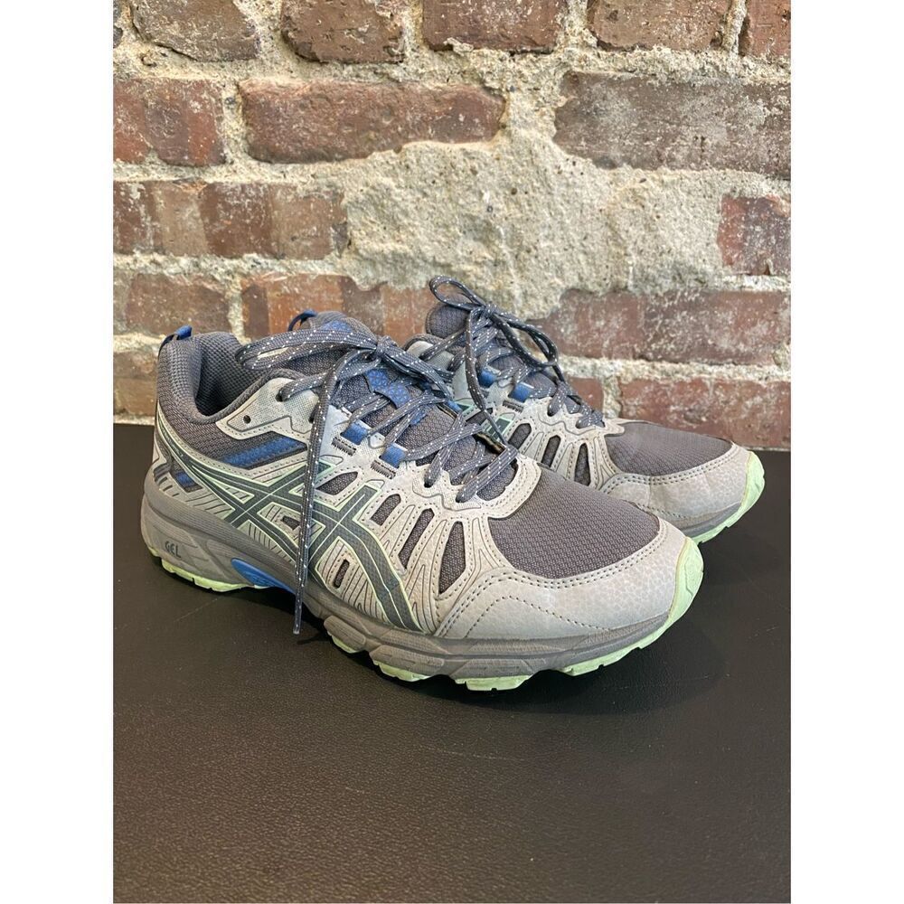 ASICS Gel Venture 7 Gray/Blue/Mint Green Athletic Trainer Sneakers Shoe 1012A477